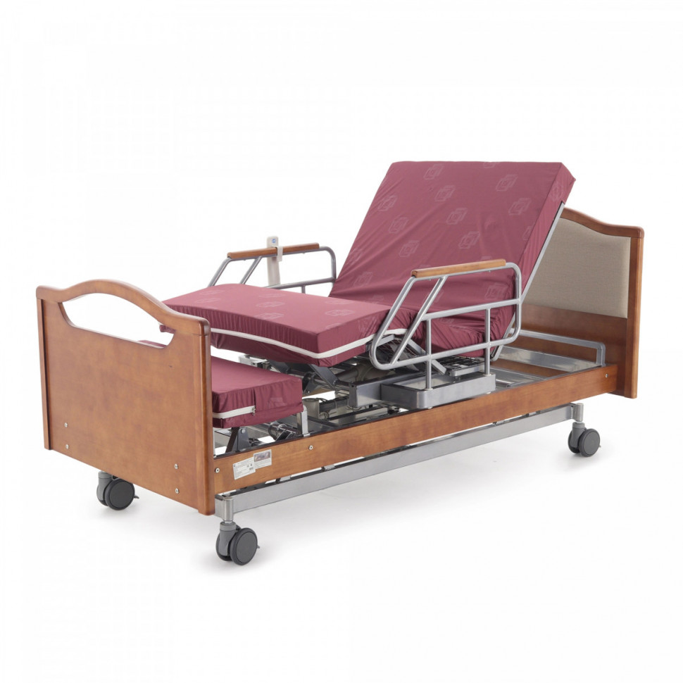 Кровать электрическая MED-MOS DB-2B с поворотным креслом в правую сторону (коричневый)