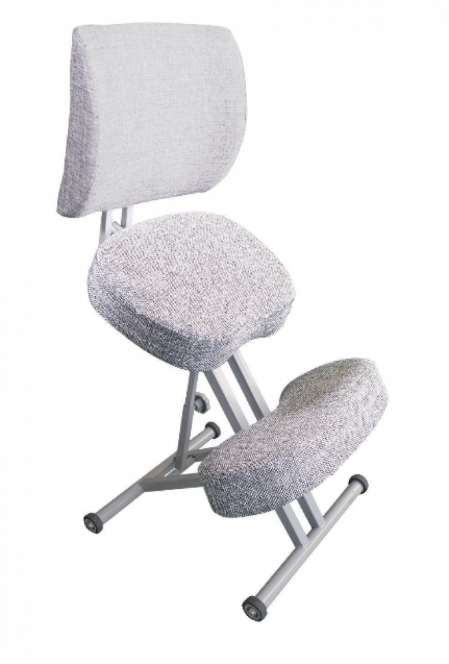 Стул коленный эргономичный "ОЛИМП" СК-2-2 цвет светло серый (корпус белого цвета)