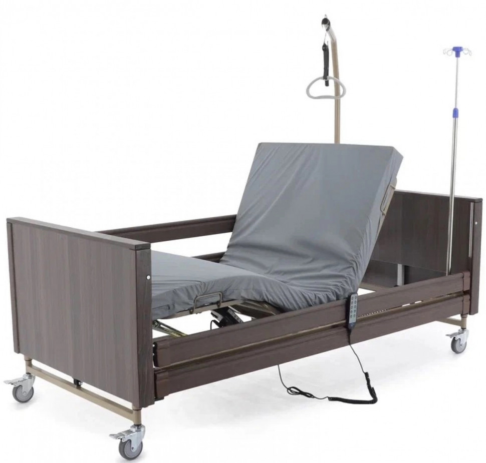 Кровать для лежачих больных с матрасом электрическая MED-MOS YG-1 (ЛДСП кор., 2В, 4 секции,Т/АТ, ДЛ)